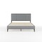 Martha Stewart Jett Queen Size Solid Wood Platform Bed w/Upholstered Base/Inset Paneled Headboard, Brown Gray/Gray MG-0900271F-Q-BRN-GY-MS - alternate 5